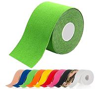 ATETEO Kinesiology Sports 5m x (2.5/3.8/5/7.5) cm Roll of Elastic Muscle Support Tape for Exercise &Injury Recovery, L-Light Green, M: 5mX3.8cm