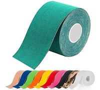 ATETEO Kinesiology Sports 5m x (2.5/3.8/5/7.5) cm Roll of Elastic Muscle Support Tape for Exercise &Injury Recovery, N-Dark Green, S: 5mX2.5cm