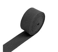 ATEUXOL Cotton Webbing Strap 3 Meters 20-38mm 2mm Cotton Webbing Tapes Backpack Belt Ribbon Polyester Band Straps Luggage Bias Binding DIY Accessories(20Black,32mm)
