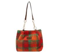 ATEUXOL Fluffy Tote Bag Plaid Plush Bag Autumn and Winter Lamb Velvet Hand Underarm Shoulder Large Capacity Tote(Color 5)