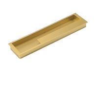 ATEUXOL Recessed Door Handles Embedded Sliding Door Handle with Hidden Screws, Modern Simple Handles for Barn Drawer Cupboard(Gold 192mm Left)