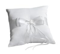 ATEUXOL Ring Pillow Cushion Wedding Ring Pillow Cushion With Flower Decoration For Romantic Party Supplies (15 X 15cm(Style a)
