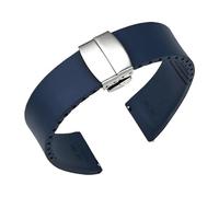ATEUXOL Rubber Watch Strap FKM Strap 18/19/20/21/22mm Diving Fluoro Rubber Quick Release Butterfly Buckle Watch Band Accessories for Cut to Size(Dark blue,19mm)