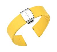 ATEUXOL Rubber Watch Strap FKM Strap 18/19/20/21/22mm Diving Fluoro Rubber Quick Release Butterfly Buckle Watch Band Accessories for Cut to Size(Yellow,18mm)