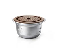 AtfArt Refillable Coffee Capsule for Nespresso Vertuo, 80ml (2.71oz) Stainless Steel Reusable Coffee Pod Kit with Silicone Lid, Barcode Sticker, Tweezers, Spoon & Brush
