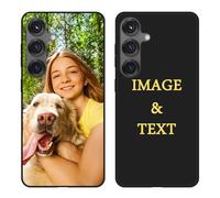 ATFDiY Personalized Phone Case for Galaxy S25 5G 6.20 inch Custom Collage Picture Case Customized Name Soft Case Birthday Gift for Men Women Photo Text Protective Cover Slim Fit Black Cover A
