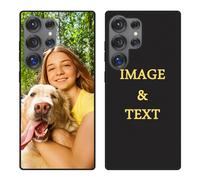 ATFDiY Personalized Phone Case for Galaxy S25 Ultra 5G 6.90 inch Custom Collage Picture Case Customized Name Soft Case Birthday Gift for Men Women Photo Text Protective Cover Slim Fit Black Cover A