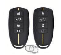 ATFIGII 2Pcs Key Fob Cover Compatible with Chery Omoda 5 Tiggo 8 Pro 8 Plus Key Holder Case Silicone Key Protector Keyring 4 Buttons (Yellow)