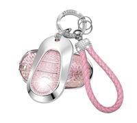 ATFIGII Car Key Case Compatible with Mercedes C E S Class GLC X254 C220 GLC300 W206 W223 S500 S560 S580 EQS EQE Key Case Cover TPU Protection Key Fob 3 Buttons B Pink