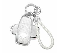 ATFIGII Car Key Case Compatible with Mercedes C E S Class GLC X254 C220 GLC300 W206 W223 S500 S560 S580 EQS EQE Key Case Cover TPU Protection Key Fob 3 Buttons B Silver