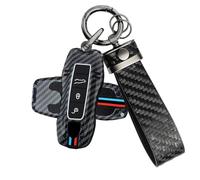 ATFIGII Key Case Compatible with Porsche 992 911 for Panamera Taycan for Cayenne 2019-2025 Car Key Case Metal Silicone Housing Protection Key Fob 3 Buttons A Grey