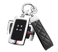 ATFIGII Key Case Compatible with Renault for Dacia Sandero Stepway Duster Clio Jogger Scenic Kadjar for Captur Car Key Case Metal Protective Case Key Fob 4 Buttons A Silver