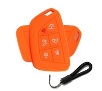 ATFIGII Key Fob Cover Compatible with Cadillac CT4 CT5 CT5-V XT4 XT6 Shell for Lyriq Vistiq OPTIQ Protector Silicone Case Holder with Little Lanyard 6 Buttons Silicone Orange