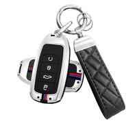ATFIGII Key Fob Cover Compatible with Chery Omoda 5 Tiggo 7 Tiggo 8 Tiggo 8 Pro for Jaecoo 7 Key Case Metal Key Shell Protector Keychain 4 Buttons, A Silver, smart key 4 Buttons