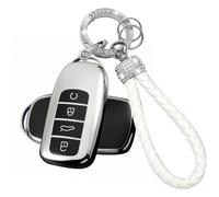 ATFIGII Key Fob Cover Compatible with Chery Omoda 5 Tiggo 7 Tiggo 8 Tiggo 8 Pro for Jaecoo 7 Key Holder TPU Key Protector Bling Keychain, B Silver, smart key 4 Buttons