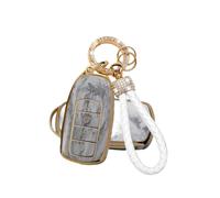 ATFIGII Key Fob Cover Compatible with Chery Omoda 5 Tiggo 7 Tiggo 8 Tiggo 8 Pro for Jaecoo 7 Key Holder TPU Key Protector Bling Keychain, C Gray, smart key 4 Buttons