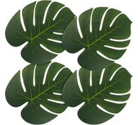 ATFL Artificial Palm Leaves,50 Pcs Big Leaf Placemat, Green Palm Leaves Party Decorations,Tropical Table Decor, Hawaiian Leaves Decor,Safari Leaves Decoration