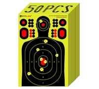 Atflbox 12x18 inch Silhouette Splatter Targets and Adhesive Target Sticker, Bright Fluorescent Yellow, Easily seen on Impact for Indoor and Outdoor Shooting Range (50 Pack)