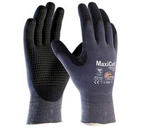 ATG 44-3445/09 MaxiCut Ultra Glove, Knitted Waistband, Coated Palm, 1.1 mm Palm Thickness, 24.5 cm Length, Black/Blue, Size 09