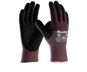 ATG 56-425/06 MaxiDry Glove, Knitted Cuff, 3/4 Coated, 1.3 mm Palm Thickness, 24 cm Length, Purple/Black/Grey, Size 06