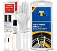 ATG® Alloy Wheel Repair Kit, Silver Metallic - 13-Piece DIY Kerb Rash & Scratch Fix with Filler, Paint Pen & Tools - Heat-Resistant, Car-Wash Safe - For Aluminium & Steel Rims