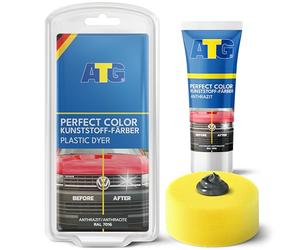 ATG® Grey Trim Restorer & Plastic Dye - Car Trim & Bumper Restorer for Faded Plastic - Grey Plastic Dye for Cars, Dash & Trim - Car Plastic Restorer - 70 g