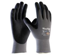 ATG MaxiFlex Ultimate Grey Fitted Palm Coated Work Gloves,Sizes Med,Large,XXL