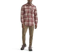 ATG Men's Campsite Button-Down Plaid Shirt, Mahogany, Medium