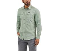 ATG Wrangler (WSL Mens Iceburg Green L/S Mixed Material Shirt, Green, Large