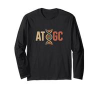 ATGC DNA Helix | Retro Genetics Biology Science Evolution Long Sleeve T-Shirt