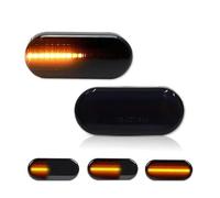 ATGCBCAUF Fender Side Turn Signal Light 2X LED Dynamic Side Marker Turn Signal Light Indicator For SEAT For Ibiza T5 (Black Dynamic)