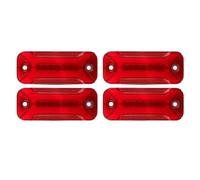 ATGCBCAUF Fender Side Turn Signal Light For Trailer For Tractor Bus 2/4pcs Square Halo Truck LED Side Marker Light Red Yellow Rear Stop Turn Signals Clearance Lamp 12V 24V (4pcs Red)