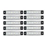 ATGCBCAUF For Trailer For Lorry Van Trucks 10 PCS 12V/24V Car Side Warning Marker Clearance Lights Indicators Pickup Waterproof White Yellow (White)