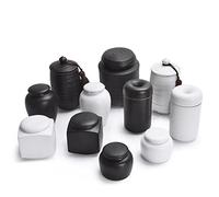 ATGQBCF Animal Urn Ceramic Pet Keepsake Dog Cat Birds Urns Black White Funeral Urn Human Container For Ashes Cremation Pets Memorials(1)