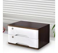 ATGQBCF Earring Jewellery 2 Tier Sturdy Storage Drawer Desk Organizer For Vanity Dresser Wood Desktop Box With Lock Wooden Tabletop Cabinet Ring Box(Type-A)