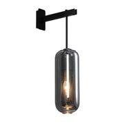 ATGQBCF Nordic Modern Black Wall Lights Glass Lampshade for Bedroom Decor Study Hotel Aisle Gate Restaurant Stairs Art Lamp Indoor Wall Lights(D,Nature White(3500-5500K))