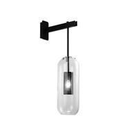 ATGQBCF Nordic Modern Black Wall Lights Glass Lampshade for Bedroom Decor Study Hotel Aisle Gate Restaurant Stairs Art Lamp Indoor Wall Lights(C,Nature White(3500-5500K))