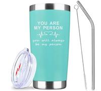 ATHAND Greys Anatomy Stainless Steel Tumbler with Straw Lid 20oz - You Are My Person Green Vacuum Insulated Tumbler Coffee Cup Double Wall Travel Mug Valentines Bday Gifts for Friends,1 Pcs
