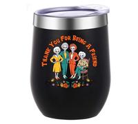 ATHAND Halloween Wine Tumbler,Gothic Wine Tumbler,12 Oz Stainless Steel Insulated Wine Mug,Gifts for Women,Men