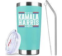 ATHAND Kamala Harris 2024 for President Tumbler Iced Coffee Tumbler 20oz Insulated Tumbler| Stainless Steel Vacuum Tumbler Travel Coffee Mugs | Birthday Gifts (Mint)