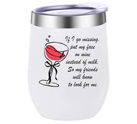 ATHAND Wine Humor Tumbler,Missing Person Joke Wine Tumbler,12 Oz Stainless Steel Insulated Wine Mug,Gifts for Women,Men