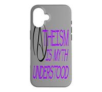 Atheism Is Myth Understood Philosophical Debate Purple Text Case for iPhone 16