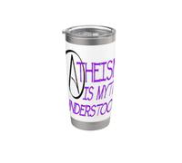 Atheism is Myth Understood Philosophical Debate Purple Text Stainless Steel Insulated Tumbler