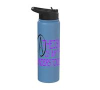 Atheism is Myth Understood Philosophical Debate Purple Text Stainless Steel Insulated Water Bottle