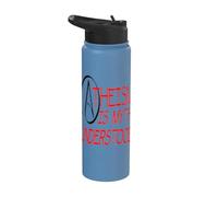 Atheism is Myth Understood Philosophical Debate Red Text Stainless Steel Insulated Water Bottle