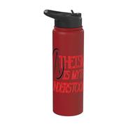 Atheism is Myth Understood Philosophical Debate Red Text Stainless Steel Insulated Water Bottle