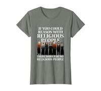 Atheist Agnostic Anti-Religion Christianity Muslims T-Shirt, Women, Olive Heather, Medium