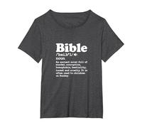 Atheist Bible Definition Atheism Agnostic Pagan T-Shirt, Women's Plus, Dark Heather Grey, 3X