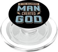 Atheist Man Created God Quote Anti Religion Agnostic Atheism PopSockets PopGrip for MagSafe