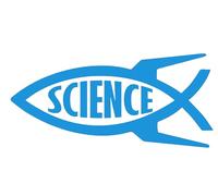 Atheist Science Fish Rocket Decal, Science Sticker, Evolution Sticker, Vinyl Decal, Gift, Orange, Weatherproof